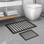 Mijölnir Juego de alfombras de baño Blanco y Negro (2 piezas)